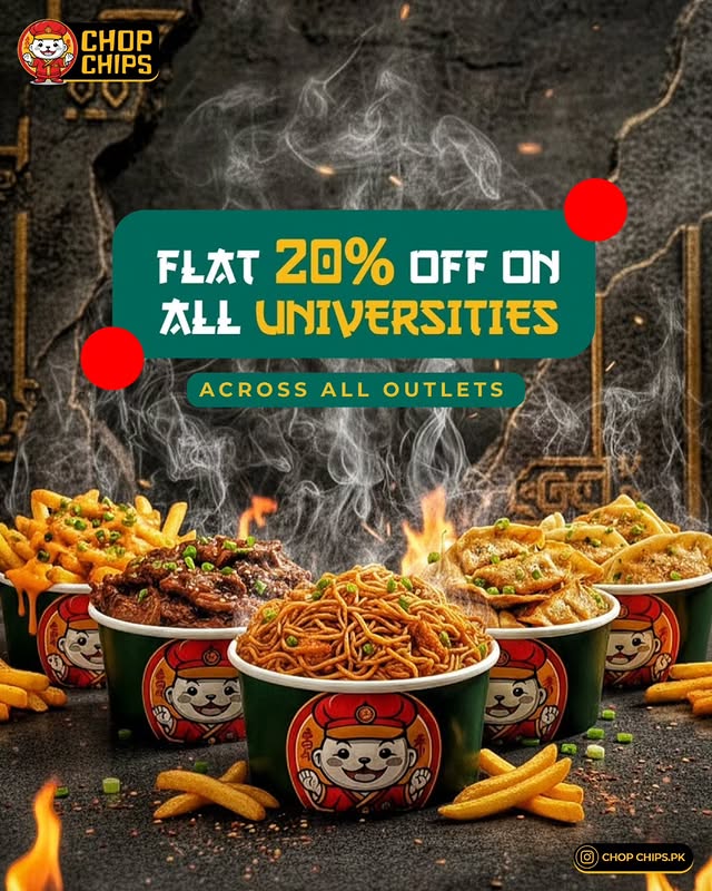 Flat 20% on entire menu