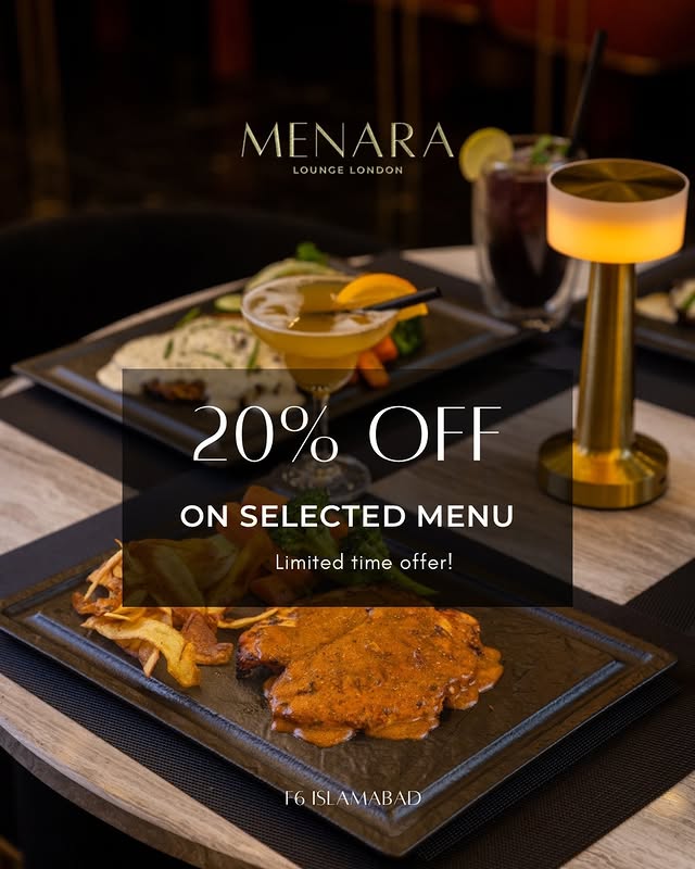 20% OFF at Menara Lounge