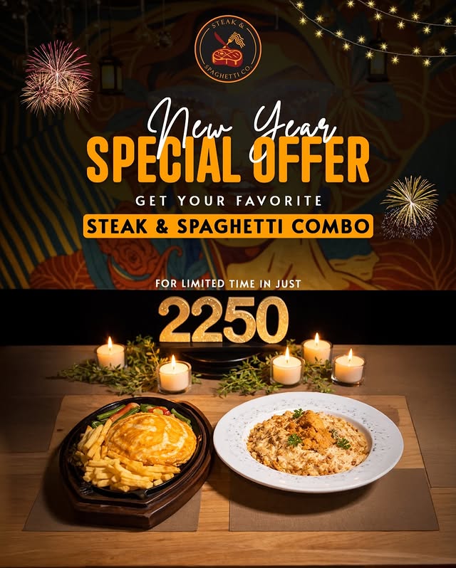 New Year Steak & Spaghetti Combo Deal in Bahria Phase 7 Islamabad – Rs. 2,250