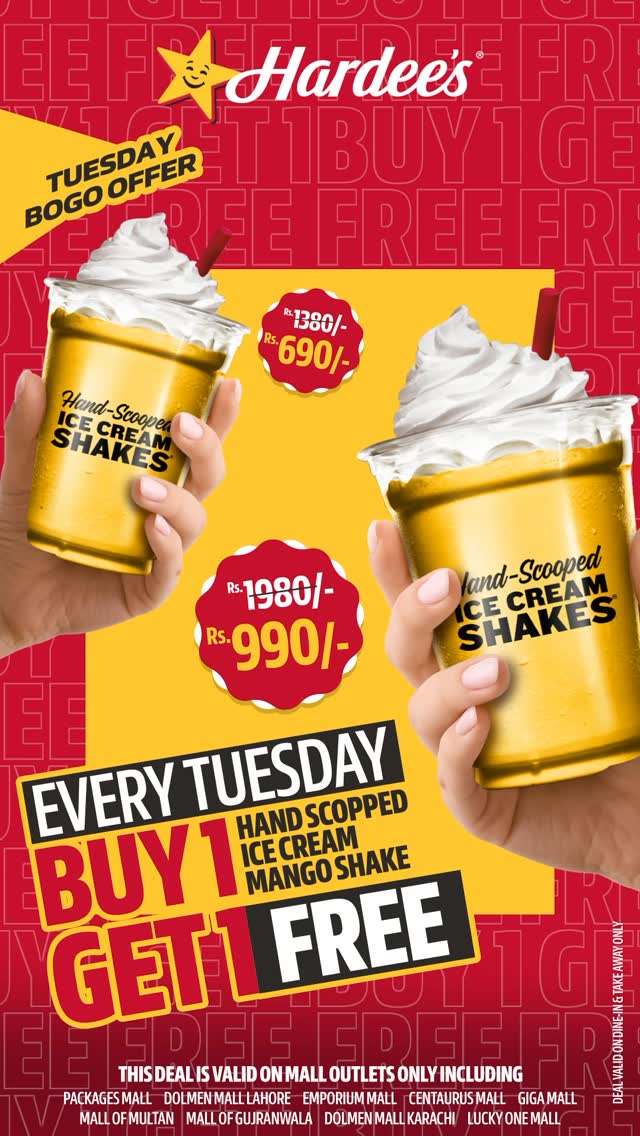 🥭 Buy 1 Get 1 FREE Mango Ice Cream Shake – Every Tuesday at Hardee’s