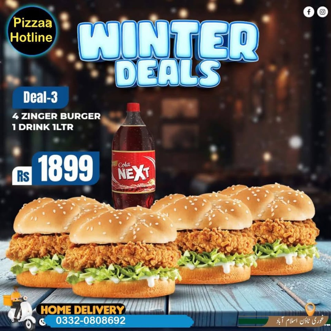 Winter Deal 3 – Fresh & Delicious Pizza Deals at Pizzaa Hotline