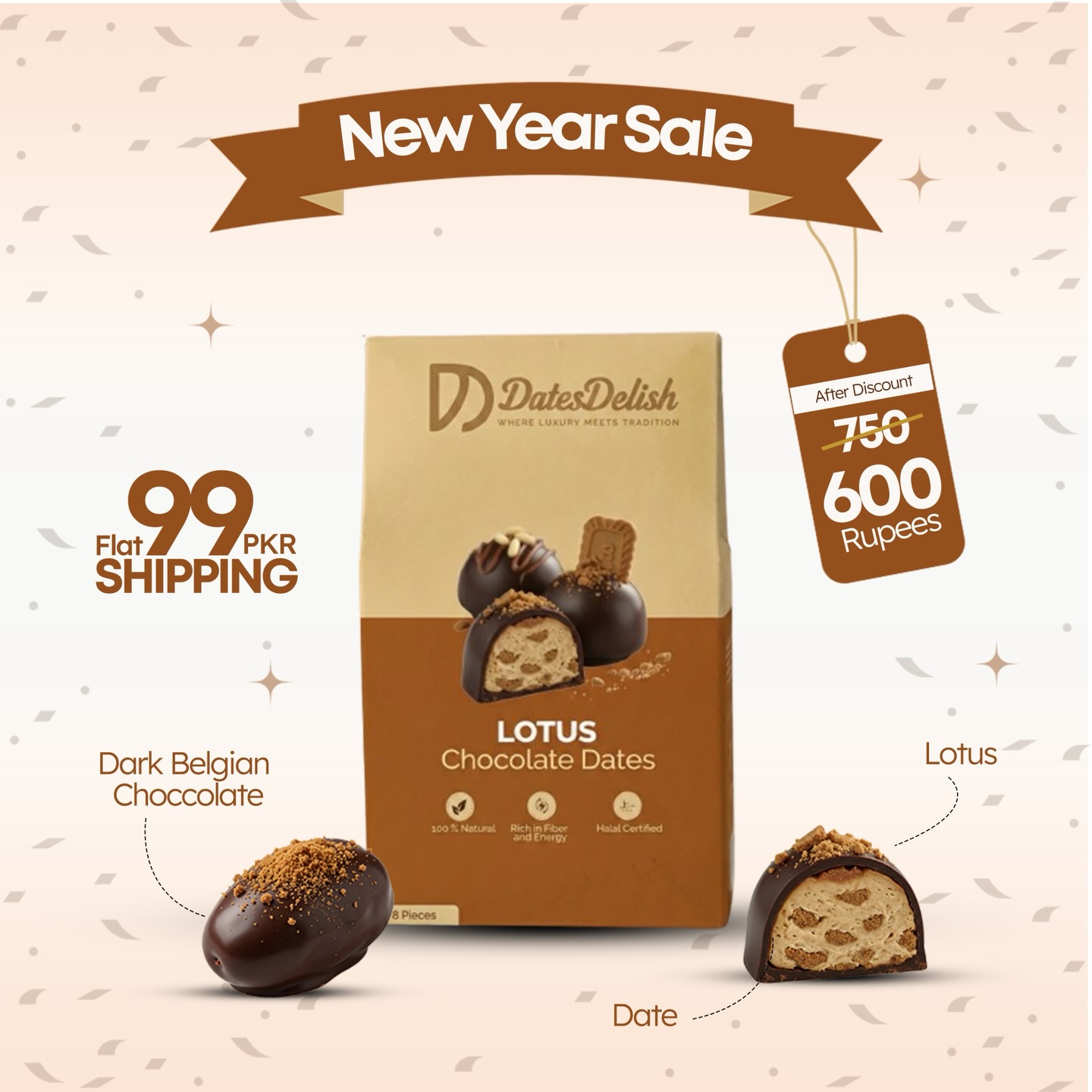New Year Sale – Lotus Dessert Box Now Rs. 600 at DatesDelish