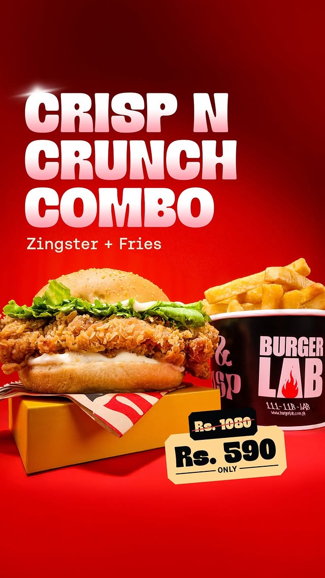 Crisp in Crunch Combo – Zingster Burger & Fries for Just Rs. 590