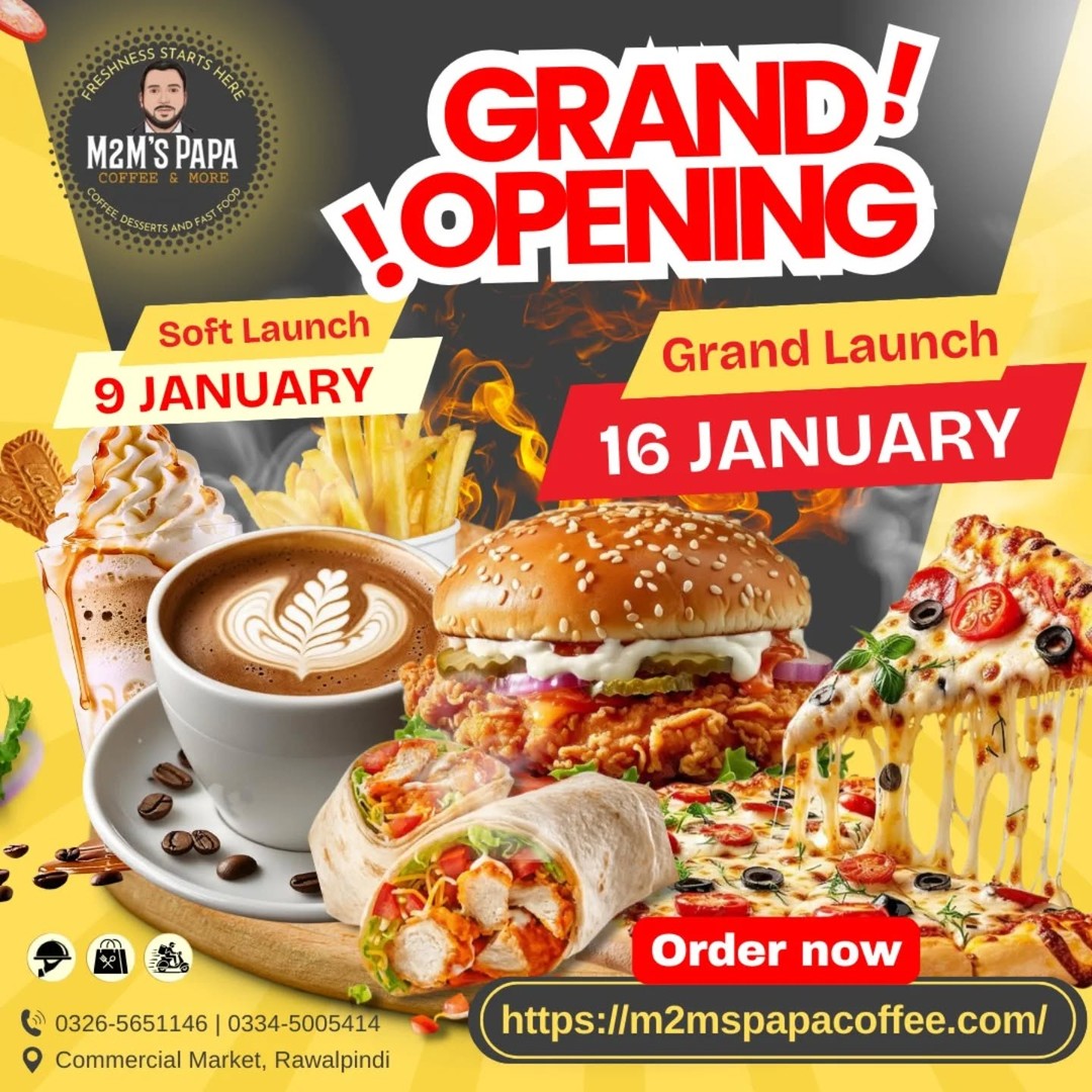 Grand Opening Alert – M2M’s Papa Coffee & More Now Open in Rawalpindi