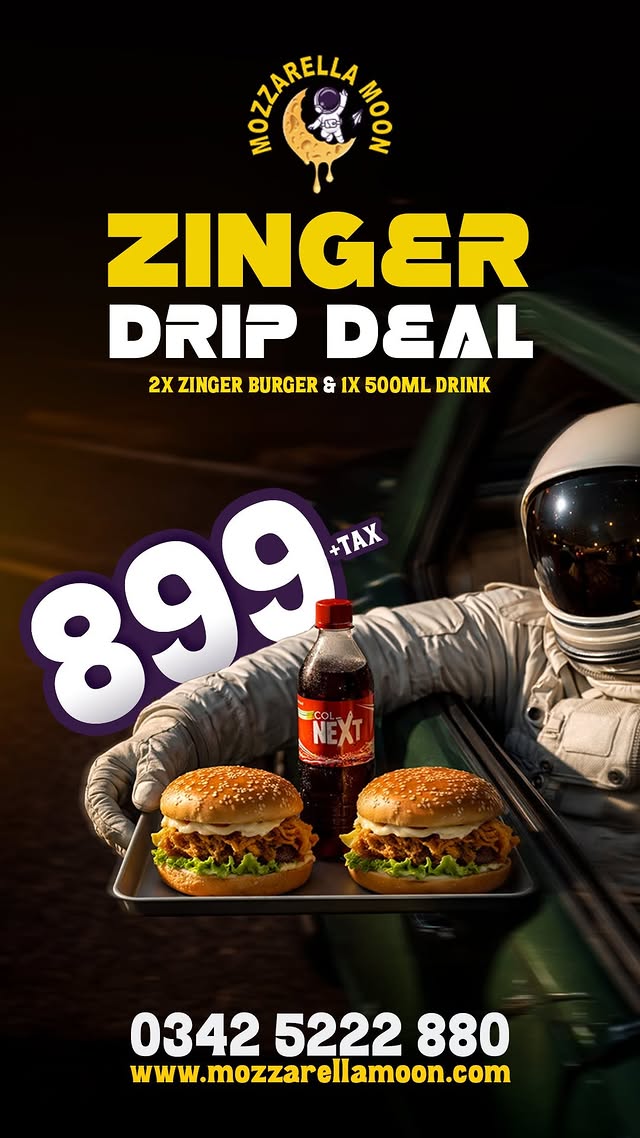 Zinger Drip Deal – Crispy Zingers with Drinks at Saddar Food Street