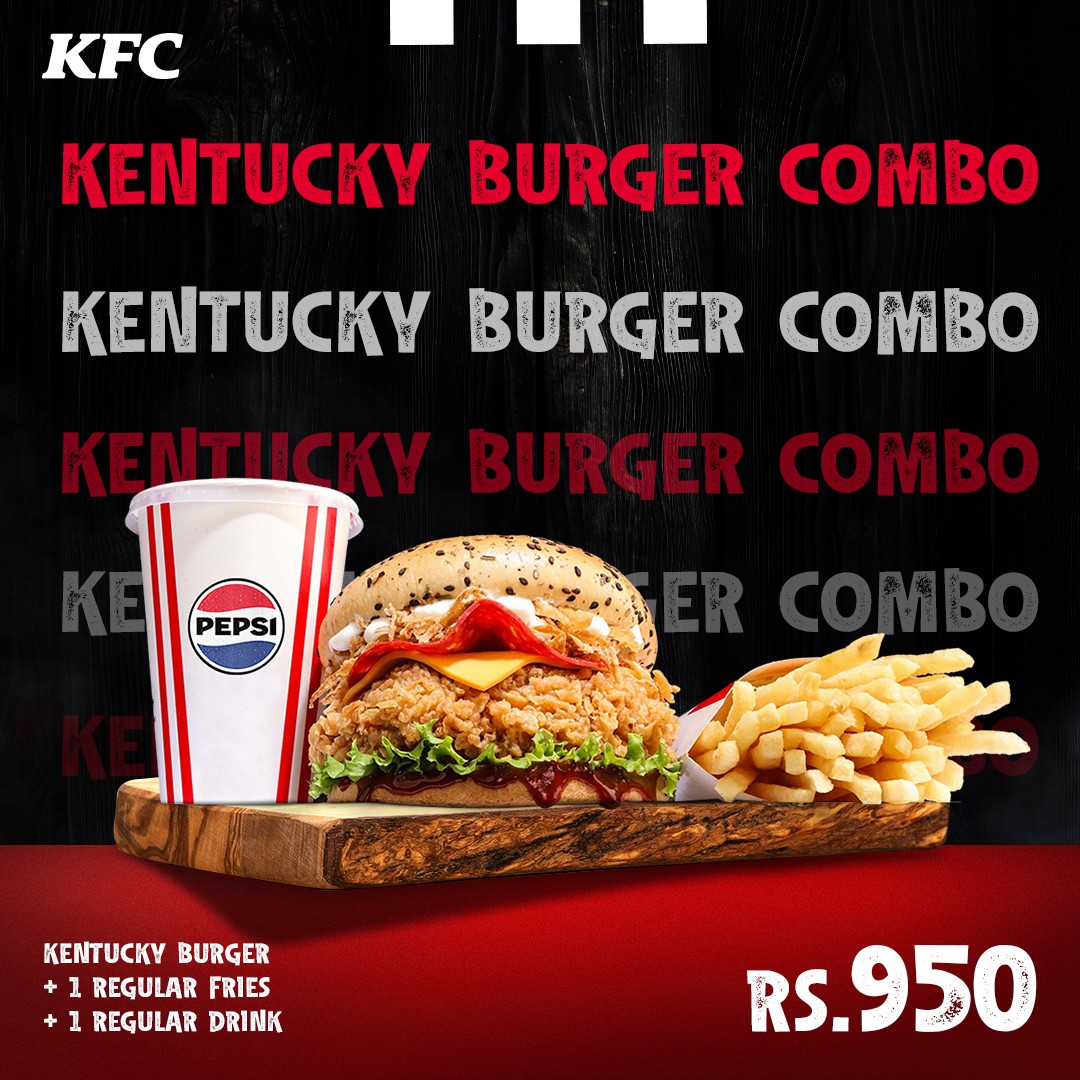Kentucky Burger Combo in Pakistan – Complete KFC Meal with Fries & Drink