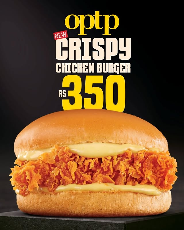 OPTP Crispy Chicken Burger Deal – Everyday Favorite for Just Rs. 350