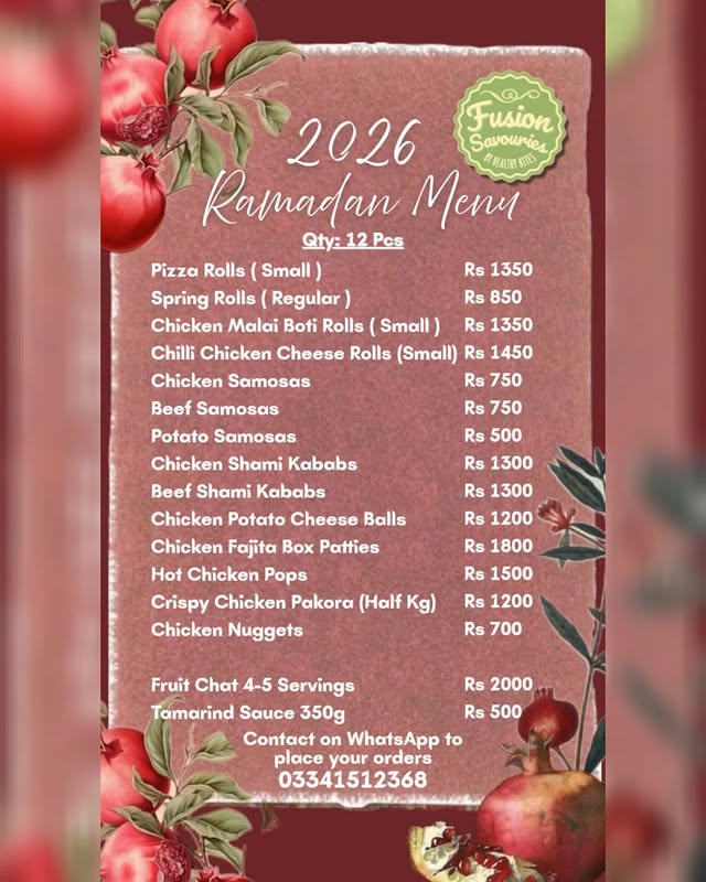 Ramadan 2026 Special Menu – Plan Your Iftar with Ease & Barakah 🌙✨ at Healthy Bites in Islamabad , Rawalpindi