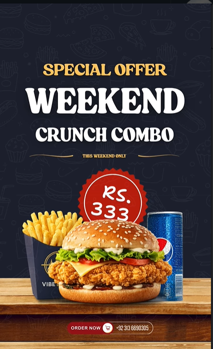 Weekend Crunch Combo – Crispy Burger, Fries & Drink for Rs. 333 🍔🔥