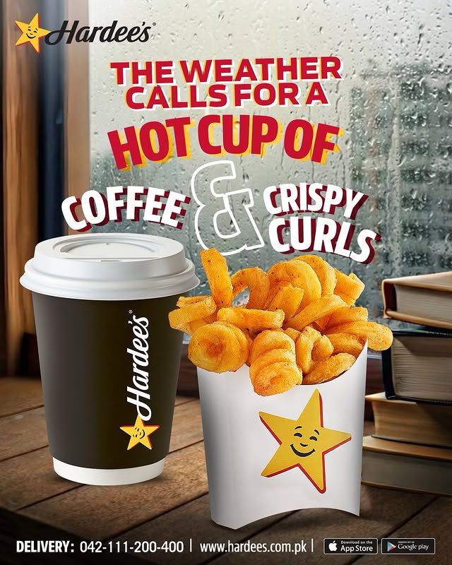 Rainy Weather Cravings at Hardee’s – Hot Coffee & Crispy Curly Fries ☕🍟
