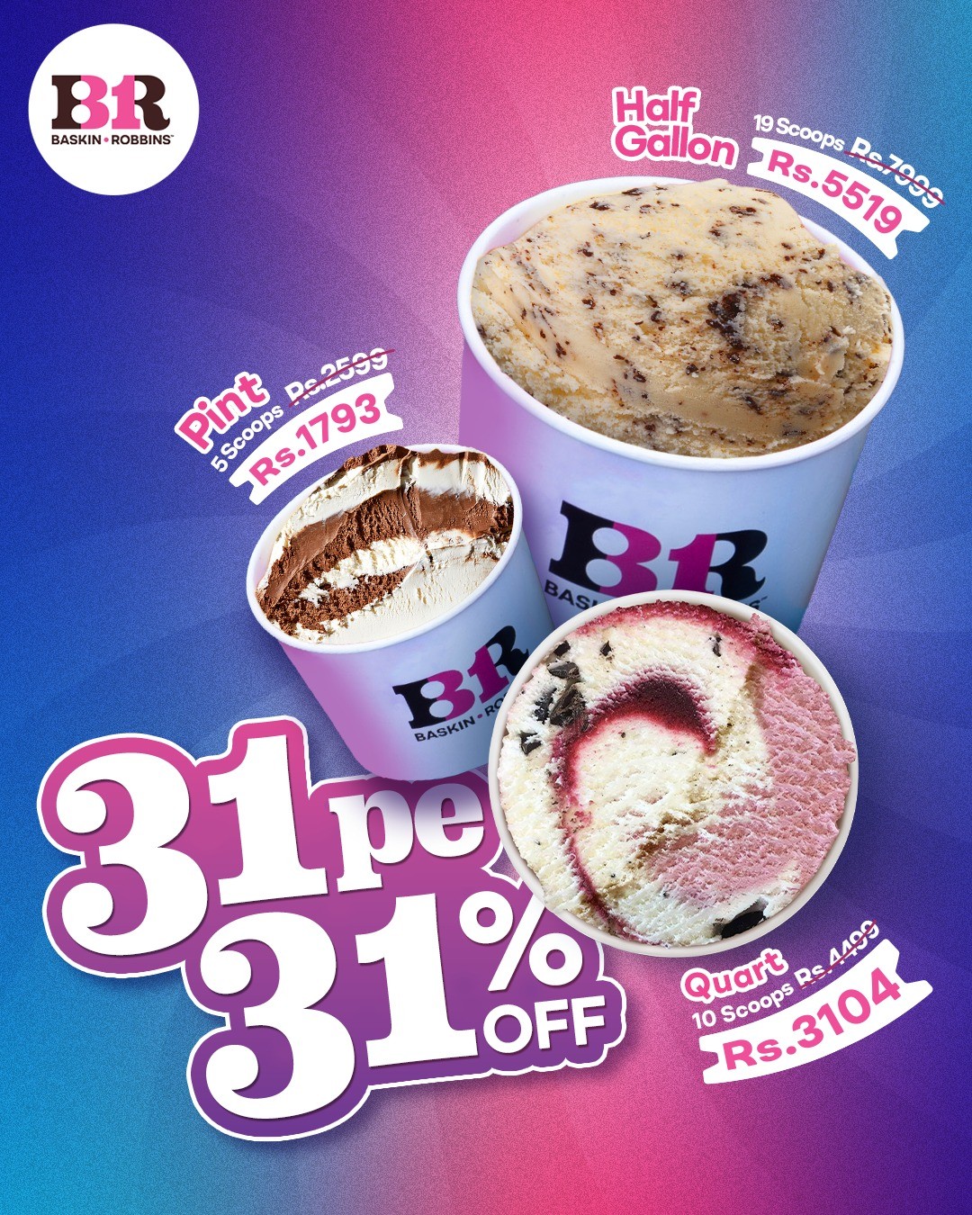 31% OFF Ice Cream Tubs – Pint, Quart & Half Gallon Sale 🍨🔥