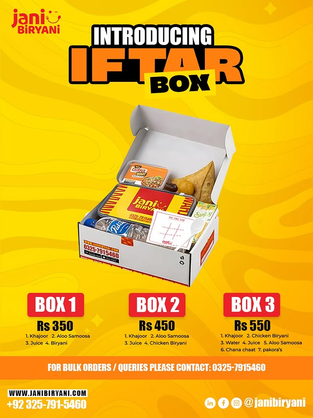 Ramadan Iftar Boxes – Affordable & Delicious Iftar Deals Starting at Rs. 350 🌙🍽️