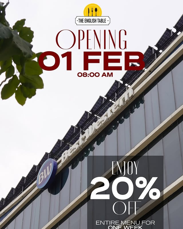 The English Table New Location Opening – 20% OFF Entire Menu 🎉🍽️ at The English Table in Islamabad