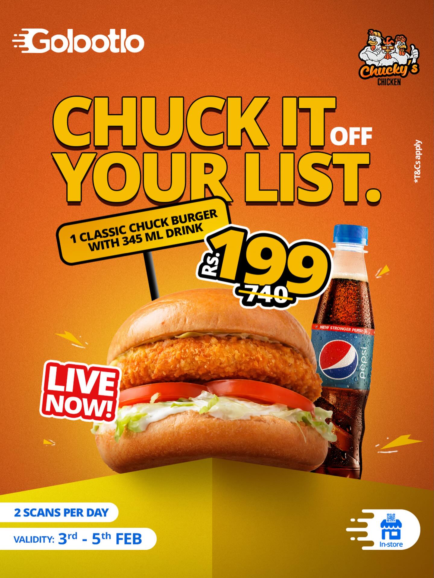Classic Chuck Burger Deal via Golootlo – Just Rs. 199 🍔🔥