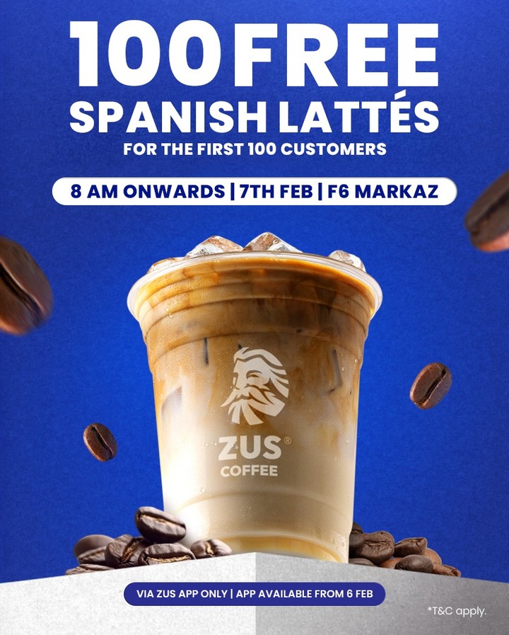 ZUS Coffee Free Spanish Latte Giveaway – First 100 Customers ☕🎉