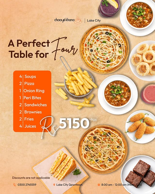 Basant Group Feast at Chaaye Khana Lake City – Perfect for 4 People 🪁🍽️