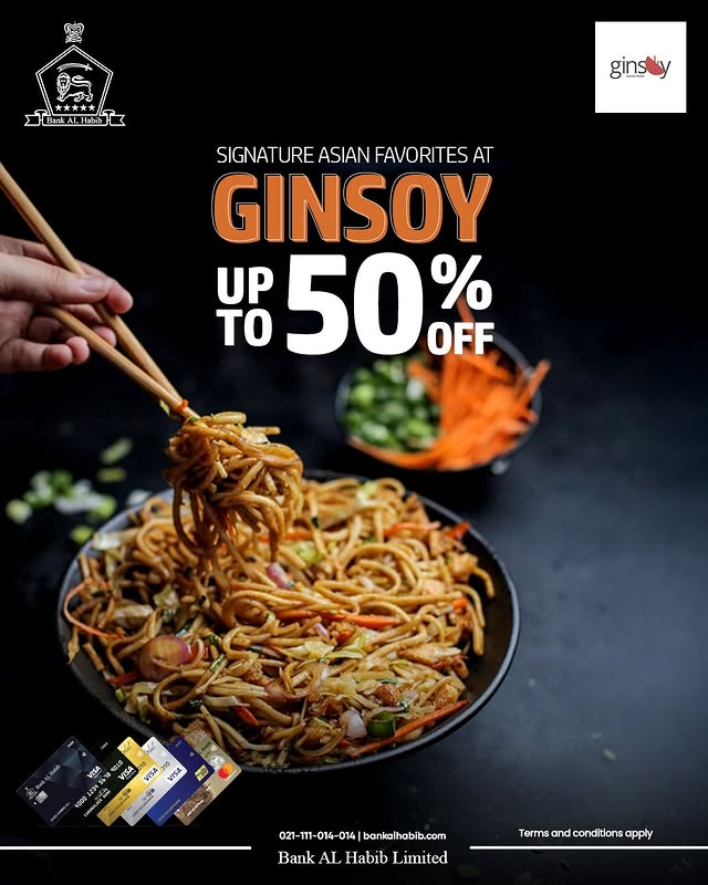 Bank AL Habib Card Discounts at Ginsoy Extreme – Up to 50% OFF on Asian Cuisine 🍜🥢